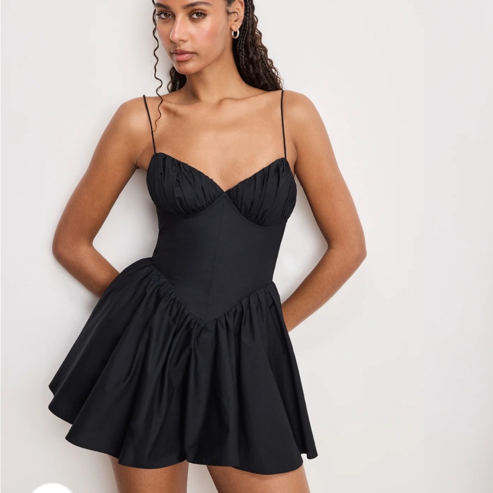 Good American Black Mini Dress with Spaghetti Straps